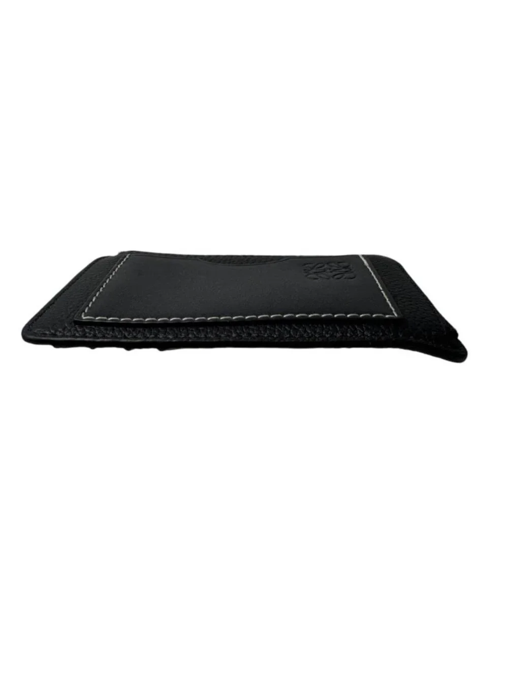 Loewe Anagram L-shaped Zipper Coin Purse Card Case Black
